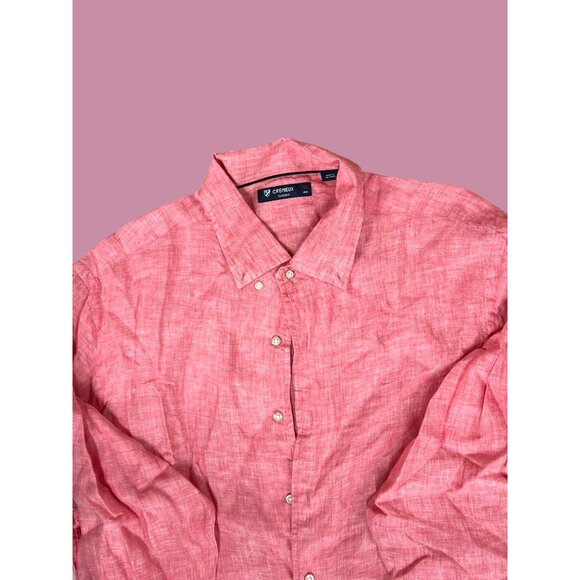 Cremeux Classics Men's Size XXL Pink Linen Button-Up Shirt - Picture 3 of 5
